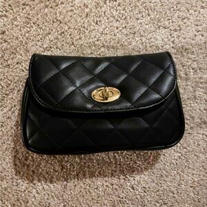 Black Quilted Fanny Pack / Crossbody Convertible bag
